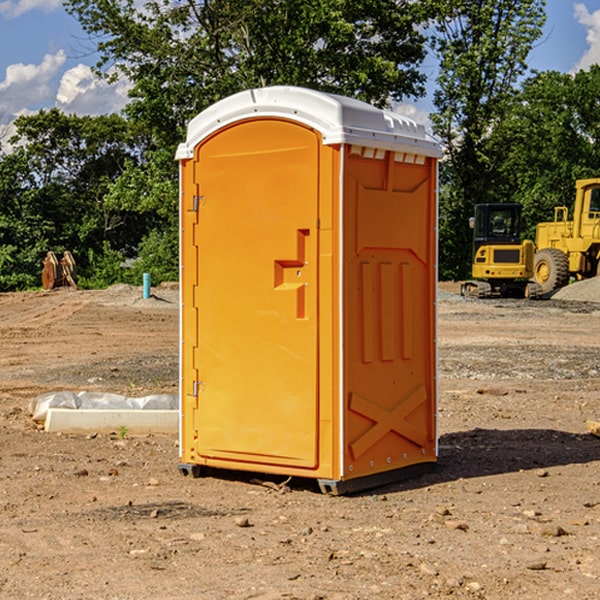 how often are the portable restrooms cleaned and serviced during a rental period in Maple River